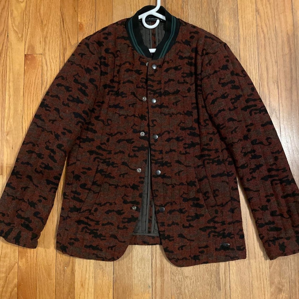 Scotch And Soda size M mens Orange Camo Multicolored Wool Blend Jacket!